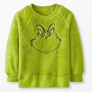 Hanna Andersson 2T Like New Fuzzy Grinch Marshmallow Sweatshirt Sweater M3